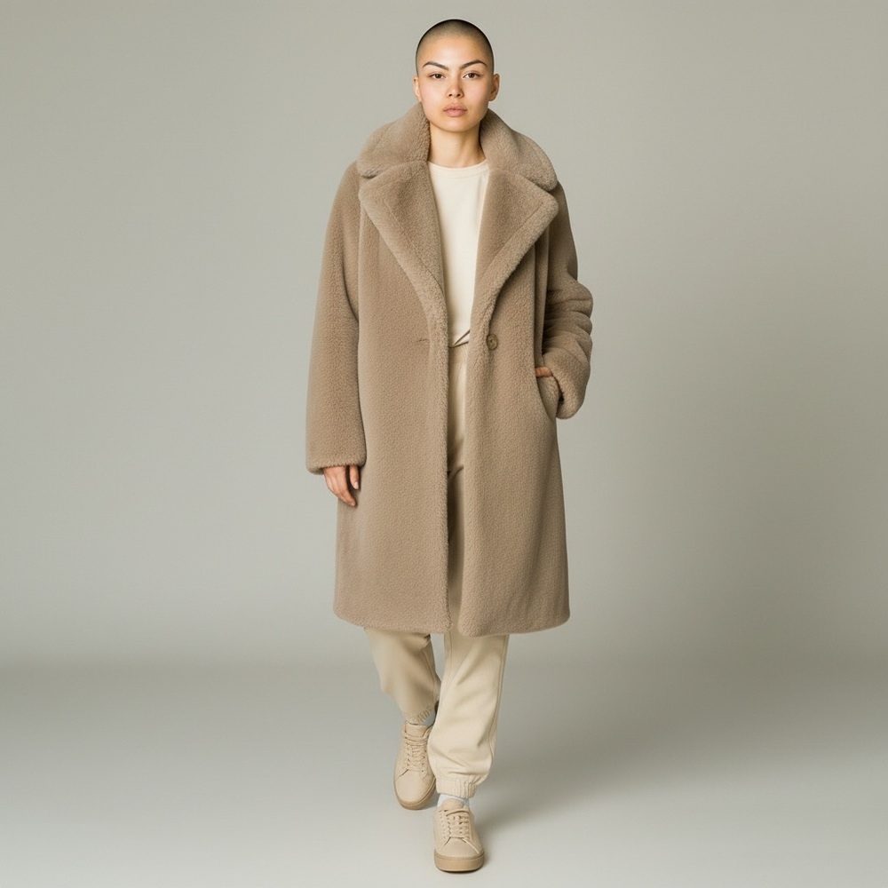 Stand Studio Maria Faux Fur Teddy Coat Size M NWT